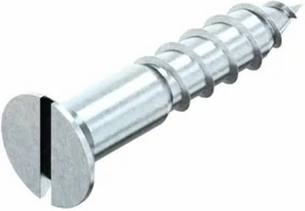 Houtschroef. 4.5 x 40mm. lang. platkop. gleufkop. 200 stuks. Deltafix.