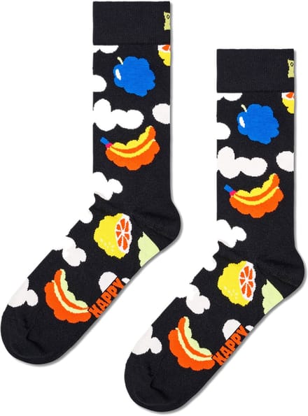 Happy Socks Cloudy Fruit Sock - unisex sokken - zwart - Unisex - Maat: 41 - 46