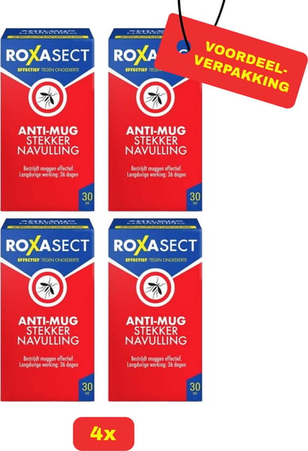 Roxasect anti-mug stekker navulling - 4 x 30ml voordeelverpakking