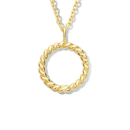 zilver verguld (geel) collier rondje 41 + 4 cm 2101818