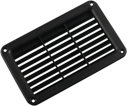Ventilatierooster Rechthoekig Zwart voor Camper, Boot en Ventilatieopeningen