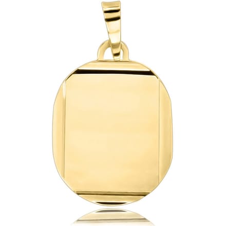 Juwelier Zwartevalk 14 karaat gouden plaat graveer hanger - 14.101.096