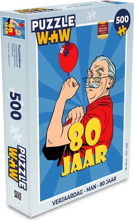 Puzzel Verjaardag - Man - 80 Jaar - Legpuzzel - Puzzel 500 stukjes