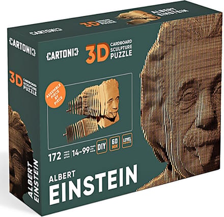 CARTONIC- Albert Einstein- 3d puzzel- DIY- puzzel- ecologisch- cadeau-kado- kinderen en volwassenen- 3D