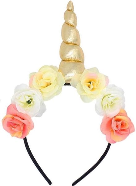 New Age Devi - Schattige Eenhoorn Diadeem - Leuke Hoofdband - Kroontje - Bloemetjes
