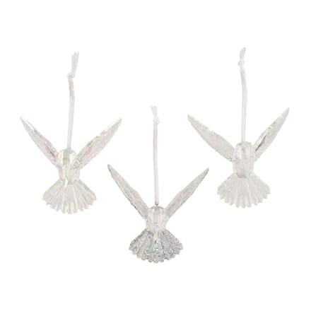 Kolibrie polystyreen transparent, iris, transpa  with glitter 3ass