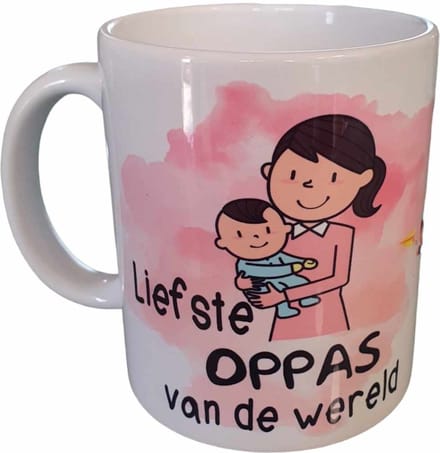 Bedrukte beker liefste oppas van de wereld - Verjaardag - geschenk - afscheid - kinderen