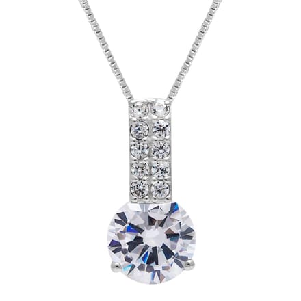 WeLoveSilver - zilveren damesketting - kristallen - 45 cm
