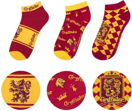 Cinereplicas Harry Potter - Gryffindor Enkelsokken - Set van 3 - Rood/Geel