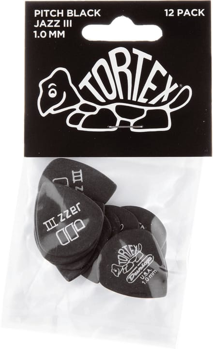 Jim Dunlop Tortex - Plectrums - Standard Jazz III - 1,00 mm - Player's Pack 12 Stuks