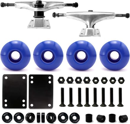 Complete Set Skateboard Onderdelen: Wielen, Kogellagers, Risers en Schroeven Set