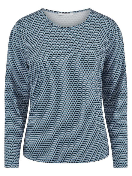 Shirt ronde hals Van Peter Hahn blauw
