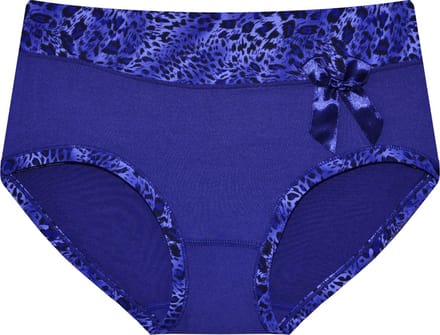 Dames slips 3 pack met panterprint randje paars XXL