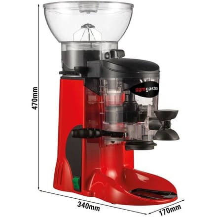 GGM Gastro Kaffeemühle - 1kg - 77dB - Mit Dosierer - Rot Rood