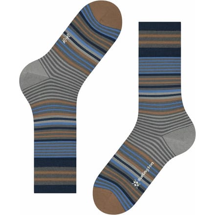 Burlington Stripe gedessineerd wol sokken heren grijs - maat 40-46