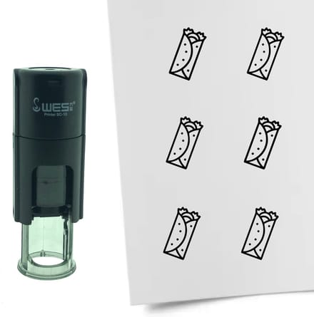 CombiCraft Stempel Burrito 10mm rond - zwarte inkt