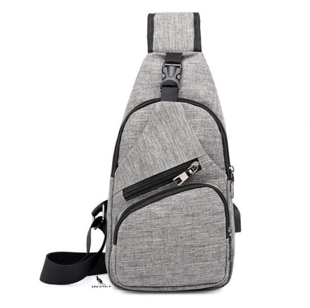 San Vitale® - Handige Kleine Compacte Slingbag - Verbeterde rits! - Schoudertas - Crossbody bag - Grijs