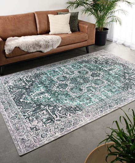 Vintage vloerkleed - Fade No.3 groen 76x150