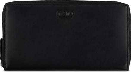 mano Don Andrea Portemonnee RFID-bescherming Leer 19 cm - Dames - Horizontaal - schwarz