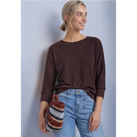 Batwing-Shirt in gemêleerde look