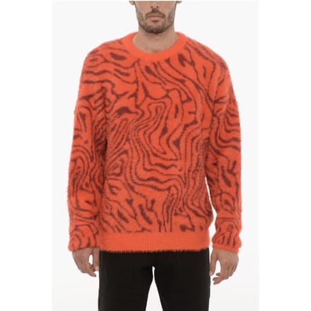 Zachte trui met ronde hals in Arancio, bordeauxrood