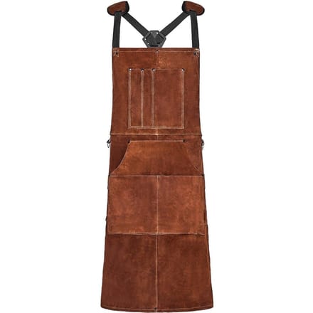Tablier de travail de soudage en cuir Robuste en cuir de vachette Résistant à la chaleur Tablier de soudage brown
