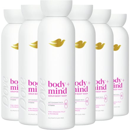 Dove Body+Mind Serum douchegel - Pink Dragon Fruit and Primrose - 6 x 350 ml