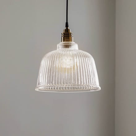 Euluna - hanglamp - 1licht - Metaal, glas - E27 - oud messing, helder