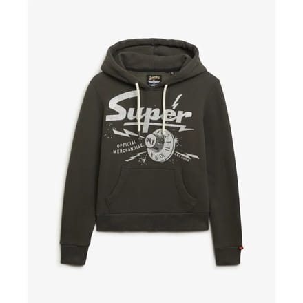Superdry Band Merch Hoodie Black Grootte: 44