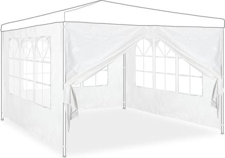 zijwand partytent - set van 4 - 2x3 m - met raam en rits - waterdicht - PVC - PE - wit