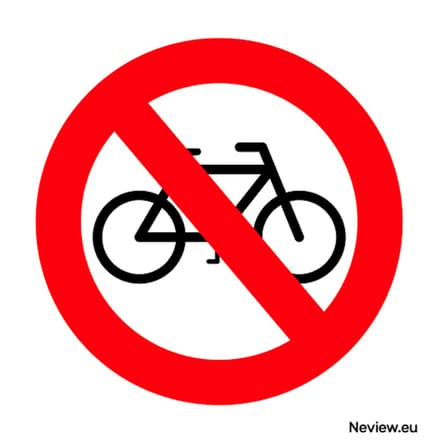 Sticker "Verboden fietsen te plaatsen" - Voor binnen & buiten - Vierkant - 10x10 cm