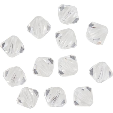 Glas geslepen glitterkralen, 6 mm - Crystal