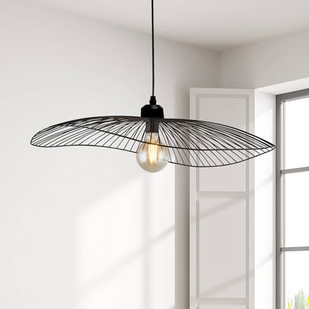 Searchlight Hanglamp Wave, zwart, Ø 71 cm, metaal