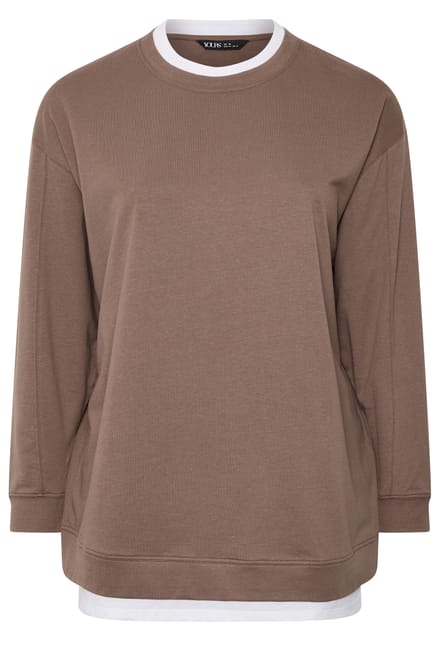 Yours Bruine 2In1 Sweatshirt Size 38