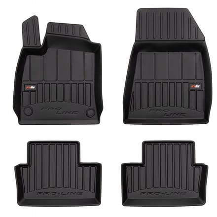 FROGUM – 3D Rubber Vloermatten voor RENAULT CLIO E-Tech V (vanaf 2019) – Set van 4 – TPE – Hoge rand 6 cm – Organizer