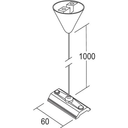 Ivela LKM Afhanghoogte vast 100 cm, plaat 6 cm