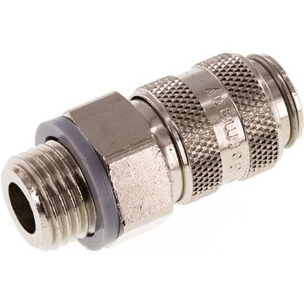 Vernikkeld Messing DN 5 Luchtkoppeling Snelkoppeling G 1/4 inch Buitendraad
