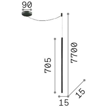 Ideal Lux Filo hanglamp, wit, metaal, lange kabel