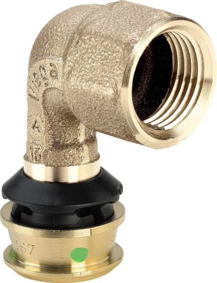 Viega Raxofix-overgangsbocht 90 graden, d 20mm, Rp 1/2 siliciumbrons model 5314.11, 646110
