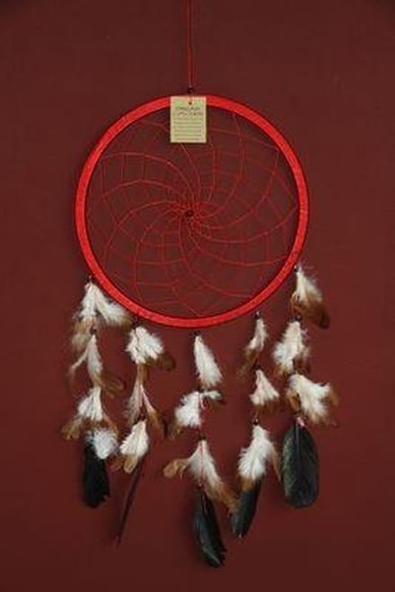 Dromenvanger / Dreamcatcher Ø26cm zonder kleintjes  - rood