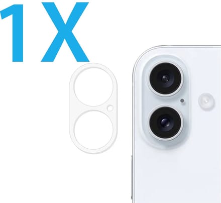 Camera lens Protector 1x Geschikt voor: iPhone 16 Plus - screen protector - glas - bescherm je camera - beschermglas - Transparant
