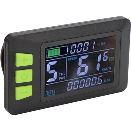 Compteur d'affichage LCD pour trottinette électrique 6 broches Résistant à l'eau Panneau de commande d'affichage pour trottinette électrique 24V 36V 48V 52V 60V black