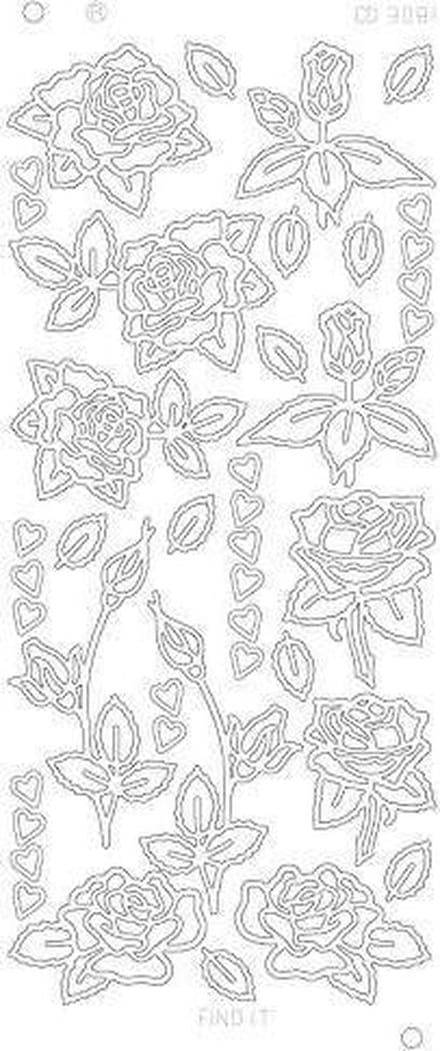 Roses and hearts Platinum - Goud 1 stuks