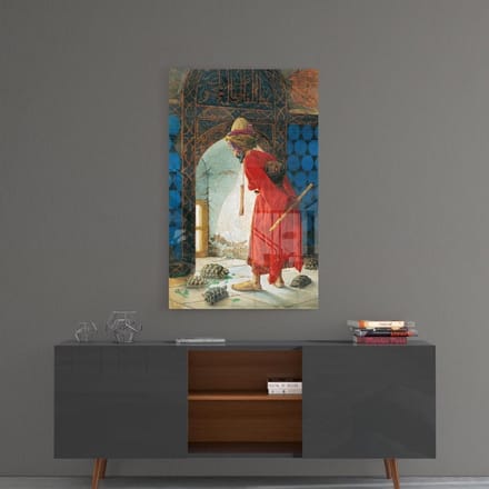 Schildpadtemmer glas schilderij