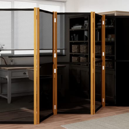 vidaXL - Kamerscherm - met - 5 - panelen - 350x180 - cm - zwart