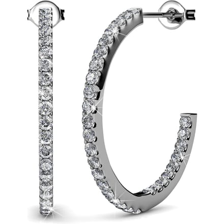 Simply Hoop Oorbellen - Zilver en Kristal