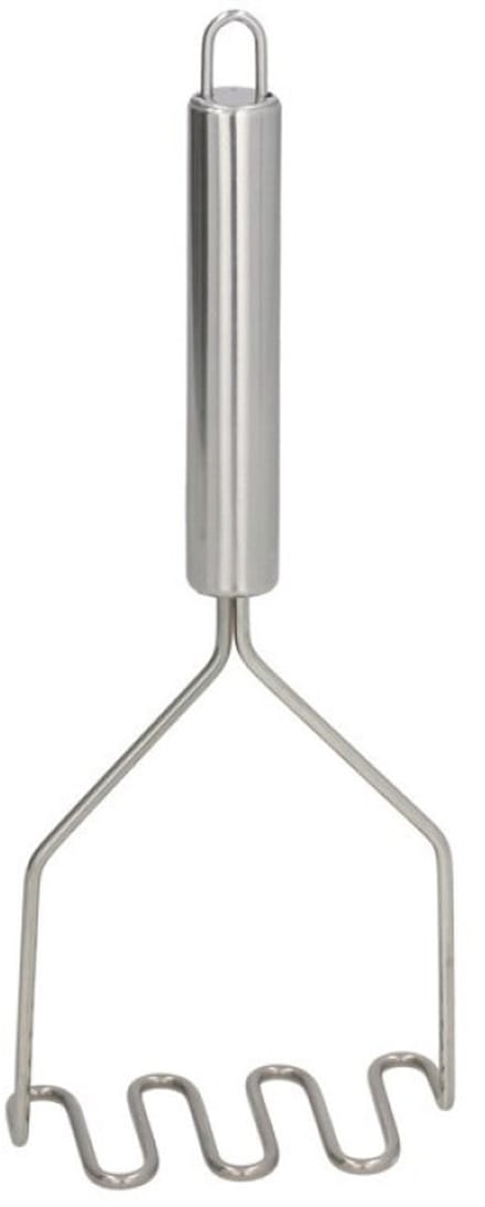 Gerimport Aardappelstamper/pureestamper - zilver rvs metaal - keuken gerei - 23 cm - Hoge kwaliteit