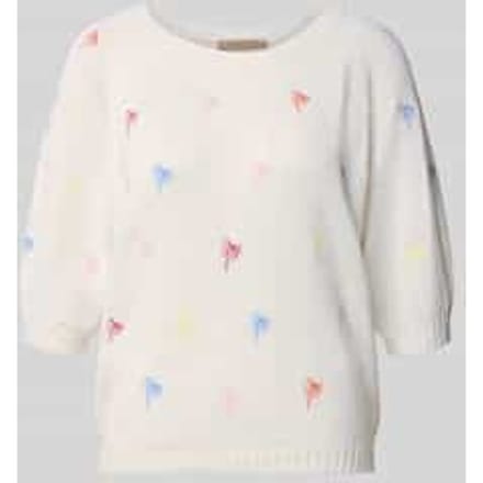 Pullover met raglanmouwen en motiefstitching