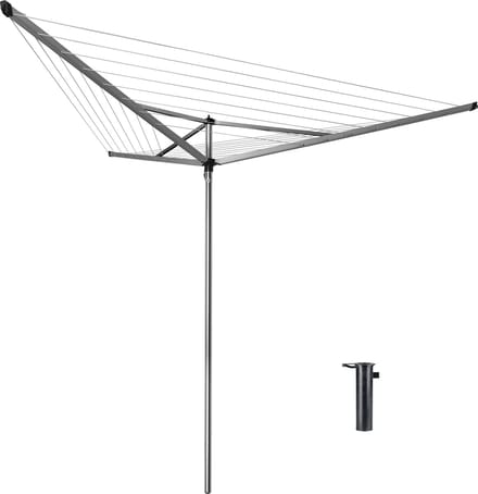 Brabantia Essential Droogmolen - met Betonanker - 30 m - Metallic Grey