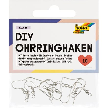 Oorhaken, 10 stuks - Zilver